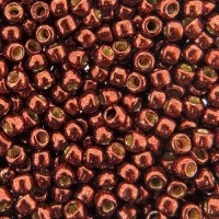 Seed Beads Round Size 8/0 PermaFinish Galvanized Brick Red 28GM
