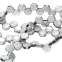 Czech Glass Honeycomb Beads 2-Hole 6mm 30 Pcs Jet Etch Labrador