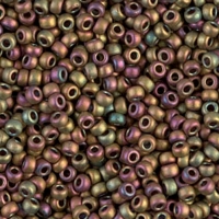Miyuki Round Seed Beads Size 11/0 Matte Metallic Khaki Iris