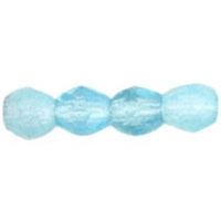 Fire Polished Faceted 3mm Round Beads 50pcs - Milky Aquamarine