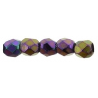 Fire Polished Faceted 2mm Round Beads 50pcs - Purple Iris