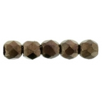 Fire Polished Faceted 2mm Round Beads 50pcs - Dark Bronze