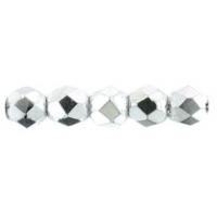 Fire Polished Faceted 2mm Round Beads 50pcs - Silver