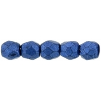 Fire Polished Faceted 2mm Round Beads 50pcs - CT SM Navy Peony
