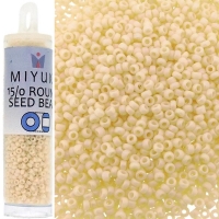 Miyuki Round Seed Beads 15/0 Matte Opaque Cream AB 8.2GM