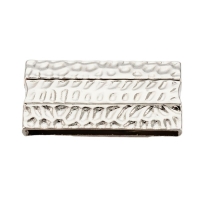 Magnetic Clasp Rectangle Hole size 40 x 3mm Silver Tone 2pcs