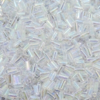 Miyuki Bugle Beads Size #1, 3mm 19.5GM Crystal AB