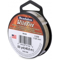 Beadalon Wildfire Beading Thread .008 Inch - 50 Yd Beige
