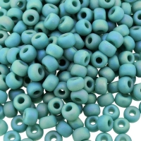 Miyuki Round Seed Beads 6/0 Matte Opaque Turquoise Green AB