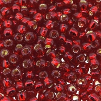 Toho Seed Beads Round Size 6/0 26GM Silver Lined Garnet Red