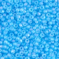 Miyuki Round Seed Beads Size 11/0 Tr Lt Blue Matte AB 23.5GM