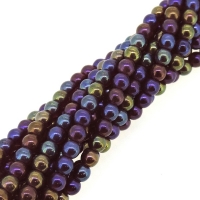 Czech Round Druk Beads 4mm - Luster Iris Ruby Appx 100pcs