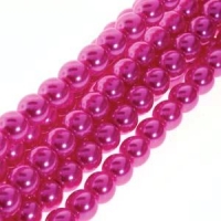 Czech Glass Pearls Round 4mm 120pcs/str Hot Pink