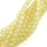 Fire Polished Faceted 2mm Round Beads 50pcs - Sueded Gold Lame