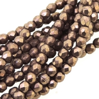 Fire Polished Faceted 2mm Round Beads 50pcs - CT SM Autumn Maple