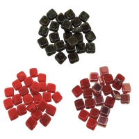Czech 2-Hole Tile Beads 6mm Red Collection (75 Beads Total)