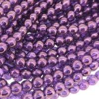 Smooth Round Druk Czech Beads 6mm Decora Violet Appx 50pcs