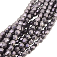 Fire Polished Faceted 4mm Round Beads 100pcs - SM Almost Mauve