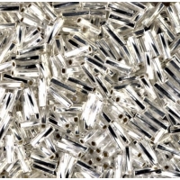 Miyuki Twisted Bugle Beads 6mm 17.5GM Silver Lined Crystal