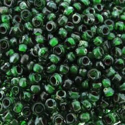  Miyuki Round Seed Beads Size 8/0 Picasso TR Spotted Jade 22GM 