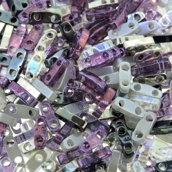  Miyuki Quarter Tila Beads 2-Hole 5x1.5mm Mix Purple Rain 7.2GM 