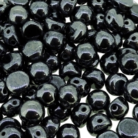 Cabochon Beads 2-Hole 6mm 20pcs - Hematite