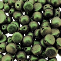 Cabochon Beads 2-Hole 6mm 20pcs - Polychrome Sage & Citrus