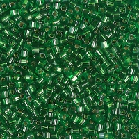 Miyuki Square Seed Beads 1.8mm, Silver Lined Green 8.2GM
