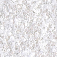 Miyuki Square Seed Beads 1.8mm, White Pearl Ceylon 8.2GM