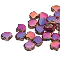 Czech Glass 2-Hole Ginko Beads 7.5mm 22GM Full Sliperit