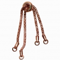 Adjustable Bracelet Ends Chain with Slider Bead Rose Gold 6 Sets