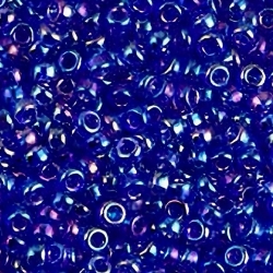 Miyuki Round Seed Beads Size 11/0 TR Cobalt Blue AB 24GM 