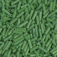 Miyuki Bugle Beads Size #2, 6mm, 17GM Opaque Green