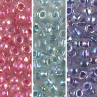 Miyuki Round Seed Beads Size 6/0 Color Lined Crystal AB Combo