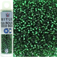 Miyuki Round Seed Beads 15/0 Silver Lined Emerald 8.2GM