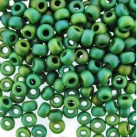 Miyuki Round Seed Beads 6/0 Matte Opaque Green AB 20GM