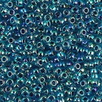 Miyuki Round Seed Beads Size 8/0 Blue Lined Aqua AB 22GM