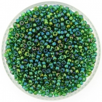 Miyuki Round Seed Beads Size 8/0 Transparent Green AB 22GM