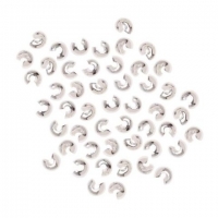 Beadsmith Crimp Covers 3mm Base Metal Silver Plated. Pack of 144