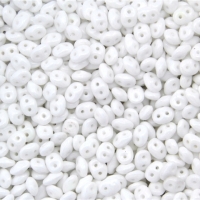 Czech SuperDuo Two-hole Beads 5x2.5mm Chalk White 22.5GM