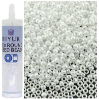 Miyuki Round Seed Beads 15/0 White Pearl Ceylon 8.2GM