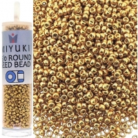 Miyuki Round Seed Beads 15/0 DURACOAT Galvanized Yellw Gold 8.2G