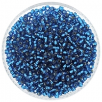 Miyuki Round Seed Beads Size 8/0 Silver Lined Capri Blue 22GM