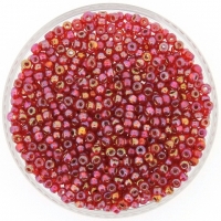 Miyuki Round Seed Beads Size 8/0 Silver Lined Flame Red AB 22GM