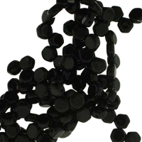 Czech Glass Honeycomb Beads 2-Hole 6mm 30 Pcs Jet Black