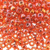 Miyuki Round Seed Beads 6/0 Silver Lined Orange AB 20GM