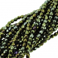 Fire Polished Faceted 3mm Round Beads 50pcs - Brown Iris