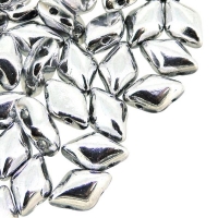 GemDUO 2-Hole beads 8x5mm 10GM - Full Labrador Silver