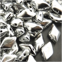 GemDUO 2-Hole beads 8x5mm 10GM - Full Labrador Silver
