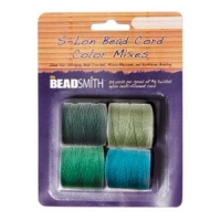 Beadsmith S-Lon Superlon Tex 210 Bead Cord Color Mix - Evergreen